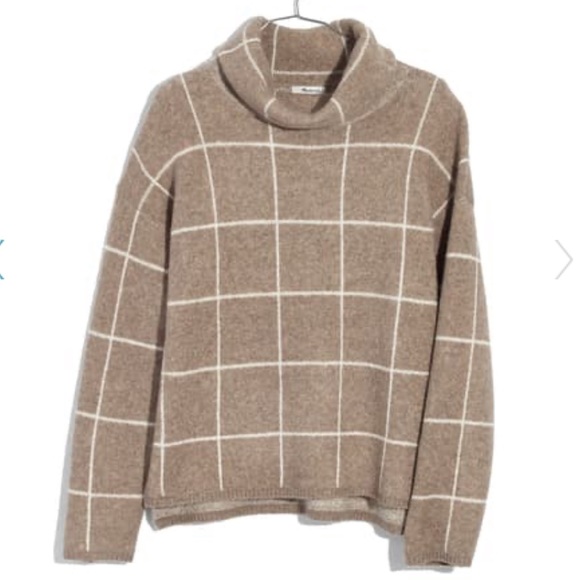 Madewell Sweaters - NWT Madewell Windowpane Turtleneck Sweater